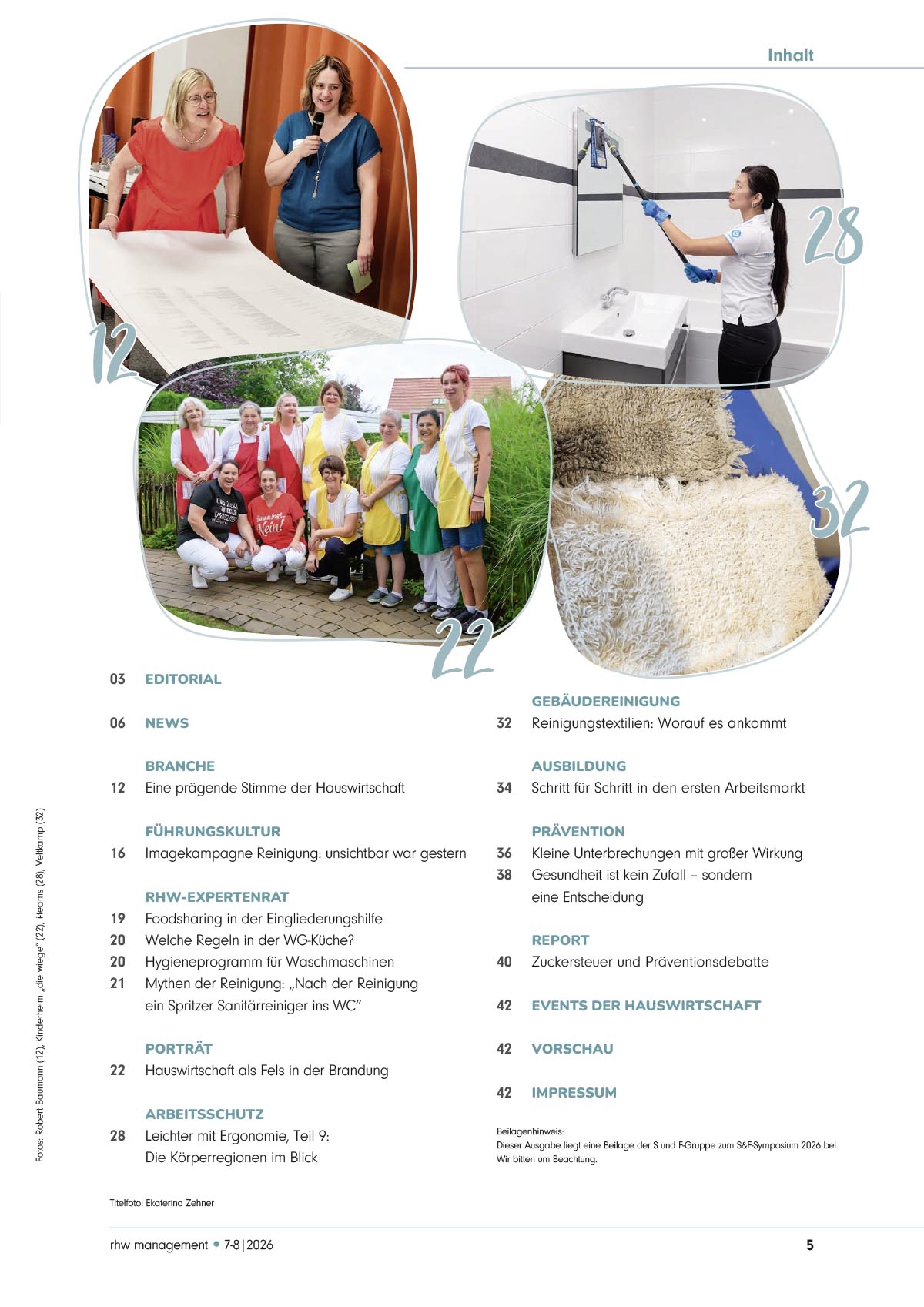 Inhalt des Magazins f.Hauswirtschaft -rhw 7-8